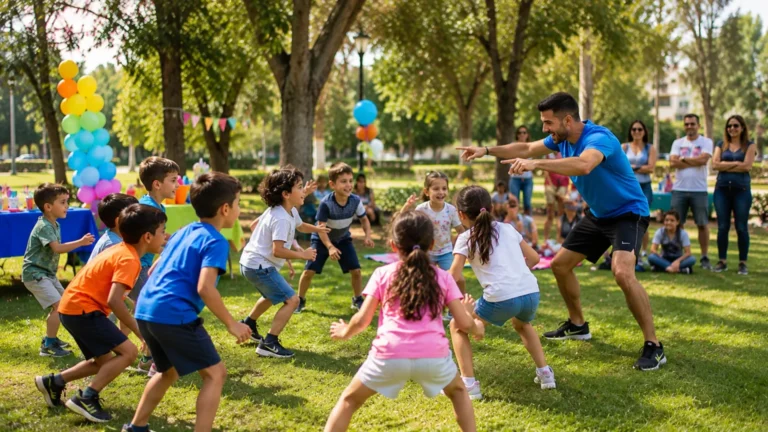 הפעלת יום הולדת לילדים בפארק בחיפה עם משחקי תנועה קבוצתיים